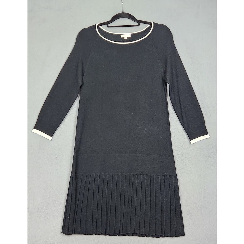 Shoshanna Black Knit Dress with White Trim